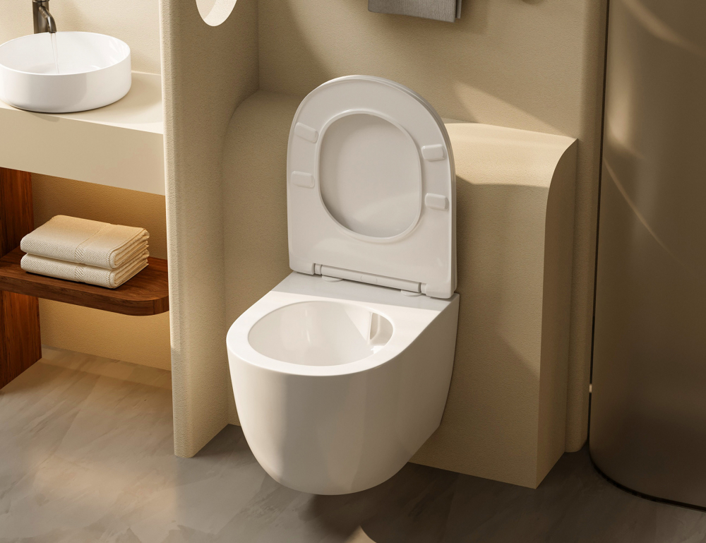 Унитаз ABBER Bequem AC1100T подвесной белый, безободковый, смыв