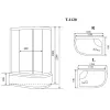 Душевая кабина асимметричная Timo STANDART T-6620B L/R высокий поддон, Цвет стекла: матовое, Выбрать цвет: Черный, Выбрать размер: 120x85, Ориентация: Левая, Комплектация: без гидромассажа, изображение 2