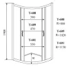 Душевое ограждение TIMO ALTTI четверть круга прозрачное стекло без поддона, Цвет стекла: прозрачное, Выбрать размер: 100х100, изображение 6