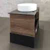 COMFORTY. Тумба-умывальник "Штутгарт-" дуб тёмно-коричневый с черной столешницей  c раковиной, Выбрать цвет: Дуб темно-коричневый, Выбрать размер: 60, Комплектация: раковина Comforty 9111, изображение 9