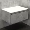Мебель для ванной: COMFORTY. Тумба подвесная "Осло-60" бетон светлый с белой столешницей без раковины 1 в магазине Акватория