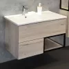Мебель для ванной: COMFORTY. Тумба-умывальник "Мальме-90" дуб дымчатый с раковиной COMFORTY 9090EL 1 в магазине Акватория