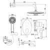 Смеситель Lemark Atlantiss LM3222C для ванны и душа, встраиваемый, изображение 2