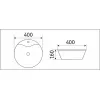 Раковина накладная круглая CeramaLux серия N 7026B/9008В, Выбрать размер: 40х40х16, изображение 4
