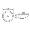 Раковина врезная круглая CeramaLux NYJ848, Выбрать размер: 43х43х18, изображение 2