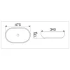 Раковина накладная овальная CeramaLux 9026, Выбрать размер: 47,5, изображение 5