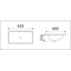 Раковина врезная прямоугольная CeramaLux 540, Выбрать размер: 61х38,5х17,5, изображение 3