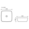 Умывальник чаша накладная квадратная Ceramica Nova FORM CN2002, изображение 6