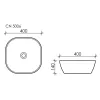 Умывальник чаша накладная квадратная Ceramica Nova Element, Выбрать размер: 400х400, изображение 6