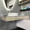 Мебель для ванной: Консоль "Клеон-120" белый/дуб дымчатый с левой белой столешницей c рак. COMFORTY 9110 1 в магазине Акватория