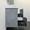COMFORTY. Тумба-умывальник "Эдинбург-60-2 " бетон светлый с черной столешницей, с раковиной COMFORTY, Выбрать цвет: Бетон, Комплектация: раковина Comfotry  9055RA-50, изображение 4
