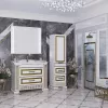 Мебель для ванной: Тумба с раковиной напольная Opadiris ОНИКС 100 Белый глянцевый с золотой патиной 1 в магазине Акватория