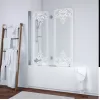 Душевые ограждения: Шторка на ванную Vegas-glass E2V LUX 120 08 ARTDECO D2 R профиль глянцевый хром стекло стекло прозрачное рисунок матовый 1 в магазине Акватория