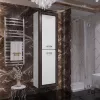 Мебель для ванной: Пенал OPADIRIS Карат Белый глянцевый с серебряной патиной 1 в магазине Акватория