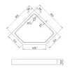 Душевой поддон Gemy пятиугольный акриловый, Выбрать размер: 80x80, изображение 2