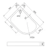Душевой поддон  Gemy асимметричный акриловый, Выбрать размер: 100x90, Ориентация: левая, изображение 3