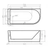 Ванна акриловая Esbano Afina, 170x80x58 правая, изображение 3