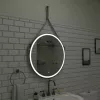 Мебель для ванной: Зеркало ACWEN "Millenium White Led" D-650 на ремне из натурал. кожи белого цвета 1 в магазине Акватория