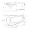 Ванна акриловая TIMO VINO L/R 150х90 170х90, Выбрать размер: 150*90, Ориентация: левая, изображение 7