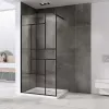 Душевая перегородка ABBER Immer Offen (толщина 8мм), Цвет профиля (вариация): Черный, Выбрать цвет: прозрачное, Выбрать размер: 100, изображение 2
