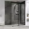 Душевая перегородка раздвижная  ABBER Komfort, Цвет профиля (вариация): Черный, Выбрать цвет: прозрачное, Выбрать размер: 120, изображение 2
