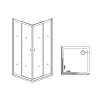 Душевой уголок Dolphin TN-31, Цвет стекла: прозрачное, Цвет профиля (вариация): Хром, Выбрать размер: 800x800, изображение 2