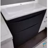 Тумба подвесная с раковиной Style Line "Бергамо мини " (2 ящ.) Люкс антискрейтч черный, PLUS, Выбрать цвет: Черный, Выбрать размер: 90, изображение 5