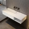 Мебель для ванной: Тумба с раковиной ABBER Stein AS2640 подвесная, белая матовая 1 в магазине Акватория