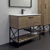 Мебель для ванной: Тумба-умывальник Comforty Бредфорд 90 дуб темный с раковиной Comforty 90E 1 в магазине Акватория