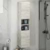 Мебель для ванной: Подвесная шкаф-колонна Comforty Верона 35 дуб белый 1 в магазине Акватория