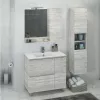 Мебель для ванной: COMFORTY. Тумба-умывальник "Верона-90" дуб белый с раковиной Quadro 90 1 в магазине Акватория