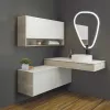 Мебель для ванной: Comforty. Консоль Клеон-120 дуб дымчатый с правой белой столешницей c раковиной Comforty 9110 1 в магазине Акватория