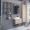Мебель для ванной: Зеркало-шкаф Comforty Порто-50 дуб дымчатый 1 в магазине Акватория