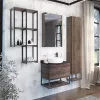 Мебель для ванной: Зеркало-шкаф Comforty Порто-50 дуб темно-коричневый 1 в магазине Акватория