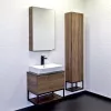 Мебель для ванной: Тумба-умывальник Comforty Порто-60 дуб тёмно-коричневый с черной столешницей c раковиной Comforty 1 в магазине Акватория