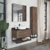 Мебель для ванной: Тумба-умывальник Comforty Порто-75/90 дуб тёмно-коричневый с черной столешницей c раковиной Comforty 1 в магазине Акватория