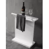 Аксессуары: Столик для ванной комнаты ABBER Stein AS1637 с полотенцедержателем, белый 1 в магазине Акватория