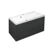 Мебель для ванной: Тумба подвесная ACWEN МОДЕРН 100  графит матовый с раковиной Слим 100 1 в магазине Акватория
