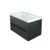 Мебель для ванной: Тумба подвесная  ACWEN TORNO 80 черная матовая с раковиной Слим черная/белая 1 в магазине Акватория