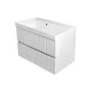 Мебель для ванной: Тумба подвесная ACWEN Элеганс 80 белый матовый с раковиной Слим 80 1 в магазине Акватория