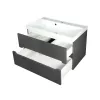 Тумба подвесная  ACWEN TORNO 80  графит, раковиной Слим 80, Выбрать цвет: Графит, Выбрать размер: 80, Внешний вид: с белой раковиной, изображение 6