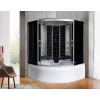 Душевая кабина четверть круга River TEMZA TH черная тонированные стекла  высокий поддон, Цвет стекла: тонированное, Цвет профиля: Хром, Выбрать цвет: Черный, Тип поддона: Высокий, Выбрать размер: 150x150, изображение 2