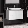 Мебель для ванной: Тумба напольная с раковиной Opadiris Рубинно 90 белая 1 в магазине Акватория