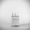 Мебель для ванной: Тумба напольная с раковиной "Марелла " (2 ящ.) Люкс антискрейтч белый глянец, PLUS 1 в магазине Акватория