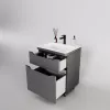 Тумба напольная с раковиной "Марелла " (2 ящ.) Люкс антискрейтч серый, PLUS, Выбрать цвет: Серый, Выбрать размер: 60, изображение 2