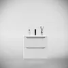 Мебель для ванной: Тумба подвесная с раковиной "Марелла " (2 ящ.) Люкс антискрейтч белый матовый, PLUS 1 в магазине Акватория