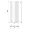 Дизайн-радиатор Secado Бергамо плюс 10 водяной,черный матовый, Выбрать размер: 53х100, изображение 3