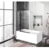Душевые ограждения: Душевая шторка на ванну BelBagno UNO-V-11-100/150-C-NERO 1 в магазине Акватория