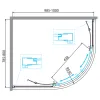 Душевой уголок BelBagno DUE-RH-2, Цвет стекла: Прозрачный, Цвет профиля: Хром, Выбрать размер: 100х80, изображение 3