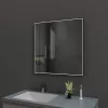 Зеркало со встроенной подстветкой и подогревом ESBANO ES-3803 черный, Цвет профиля: Черный, Выбрать размер: 80х80, изображение 3